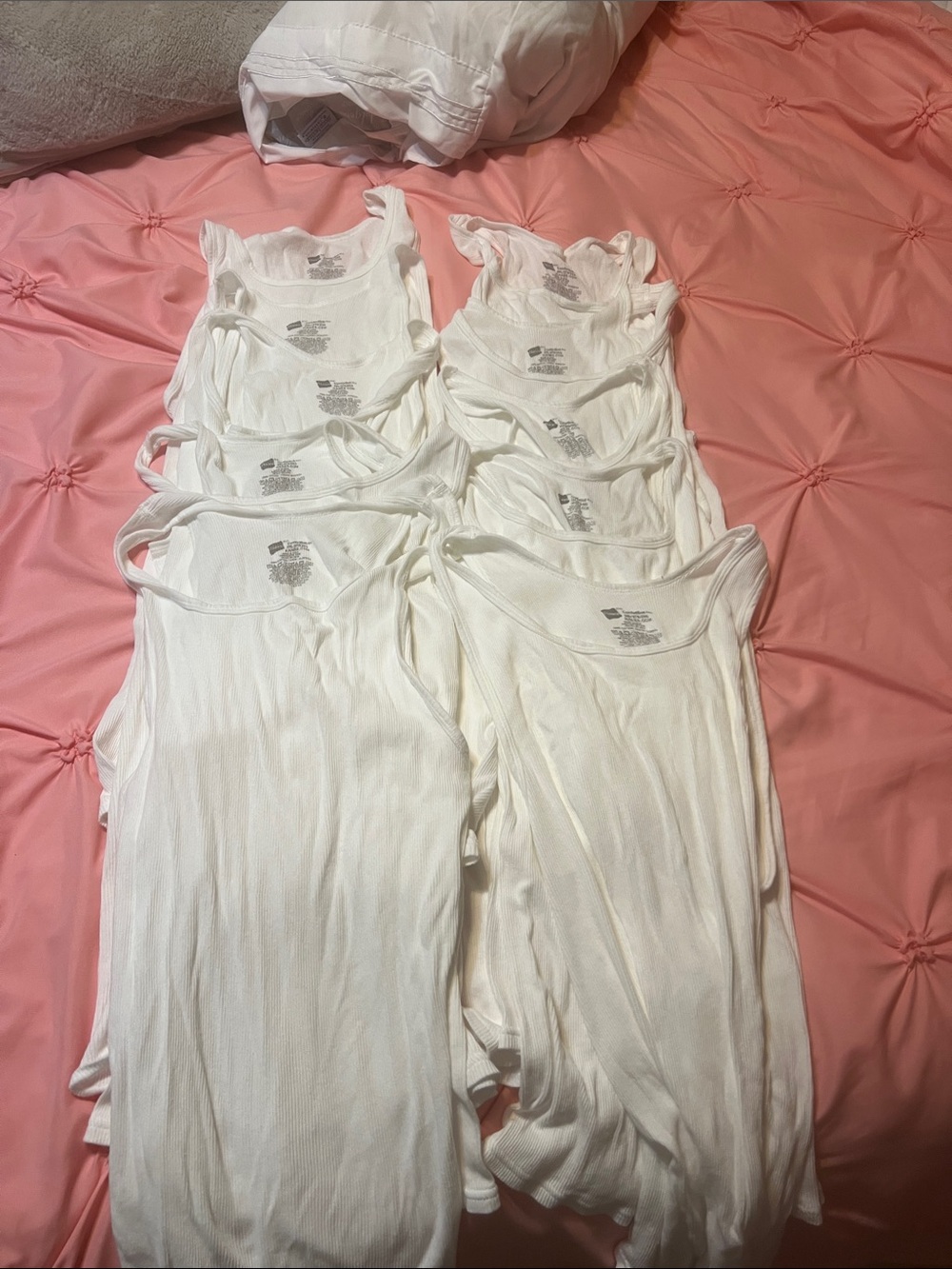 Hanes White Men's Ribbed Tank Tops - 10 Pack